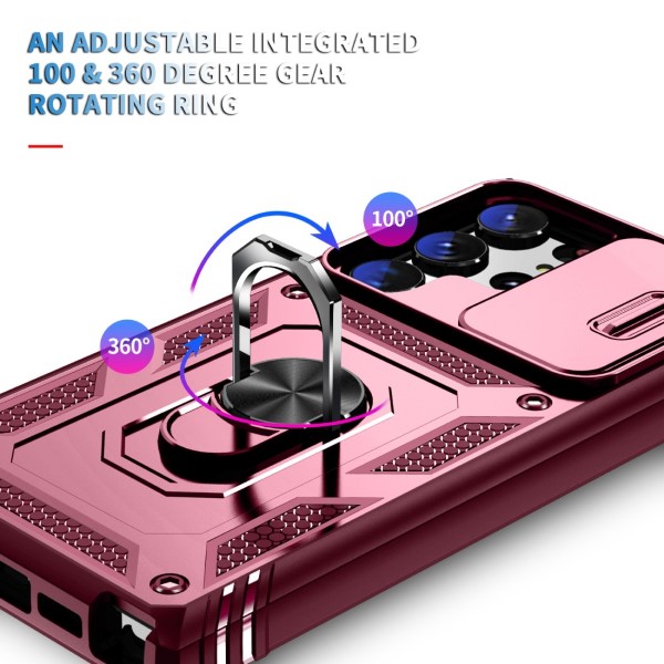 Kryt na Samsung Galaxy S23 Ultra odolný s krytom na fotoaparát vínový