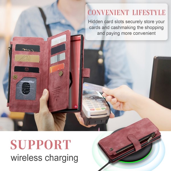 Puzdro na Samsung Galaxy S23 Ultra CASEME Deluxe červené