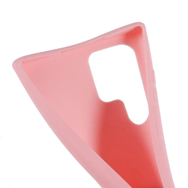 Kryt na Samsung Galaxy S22 Ultra gumový so šnúrkou na krk ružový