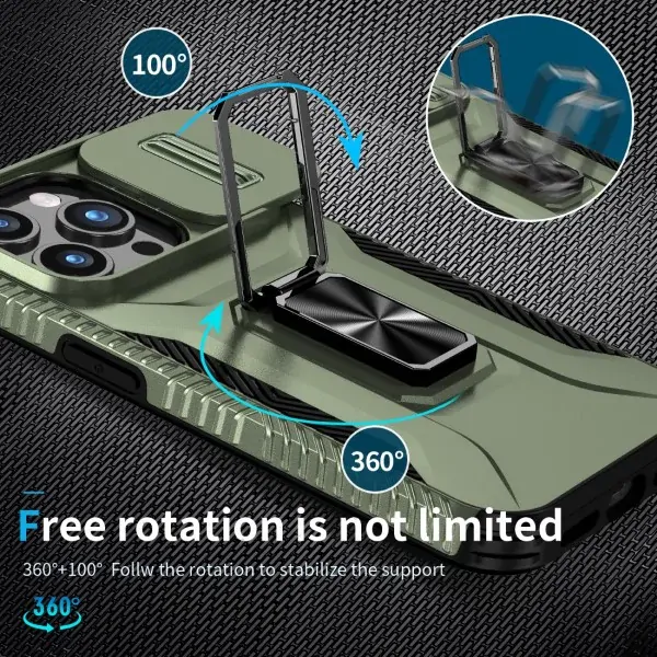 Kryt na iPhone 15 Pro odolný s krytom na fotoaparát zelený