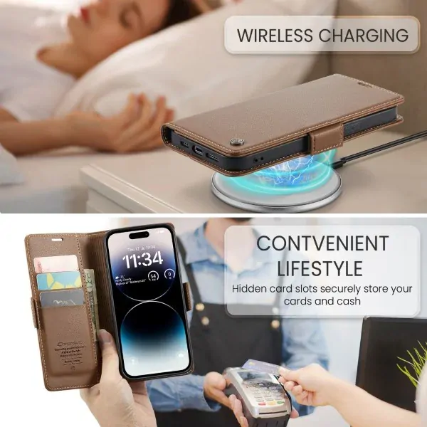 Púzdro na iPhone 15 Pro CASEME hnedé