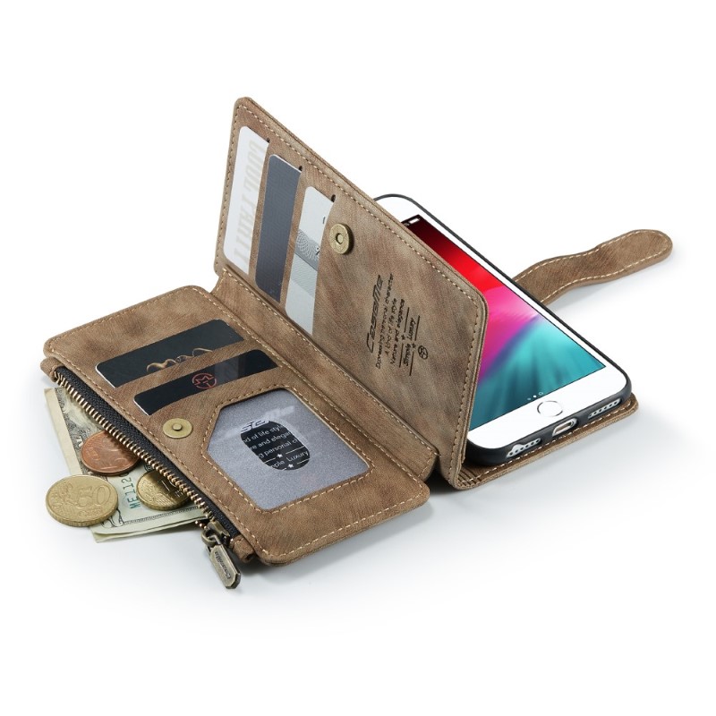 Púzdro pre iPhone 7 / 8 / SE ( 2020 / 2022 ) Luxury Double Layer hnedé
