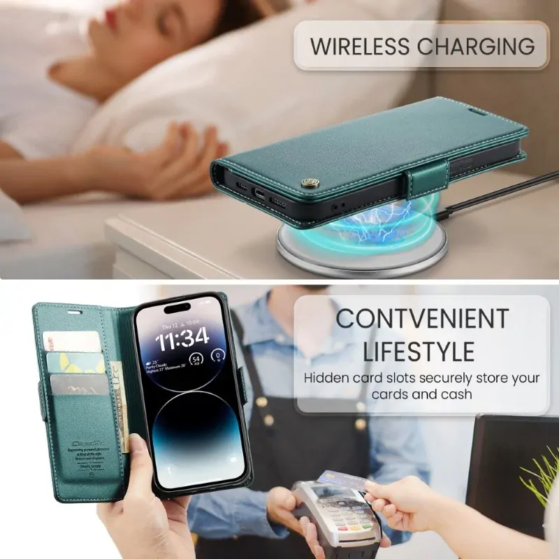 Púzdro na iPhone 15 Pro Max CASEME Smooth zelené
