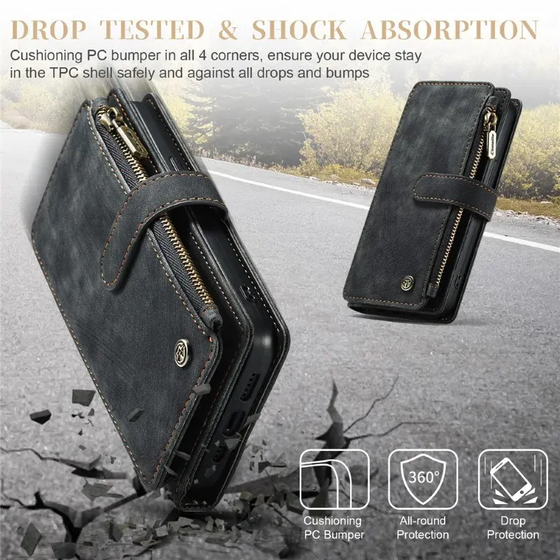 Púzdro pre iPhone 15 Pro Max CASEME Luxury Double Layer čierne