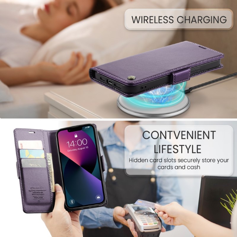 Puzdro na iPhone 15 CASEME Smooth fialové
