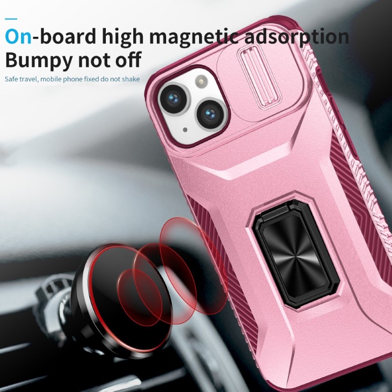 Kryt na iPhone 15 odolný s krytom na fotoaparát vínový