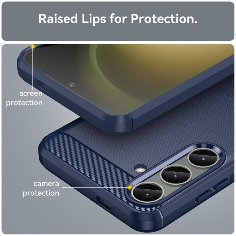 Kryt na Samsung Galaxy S24 Plus Gumový Carbon tmavomodrý