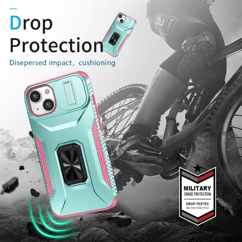 Kryt na iPhone 13 odolný s krytom na fotoaparát svetlo modrý