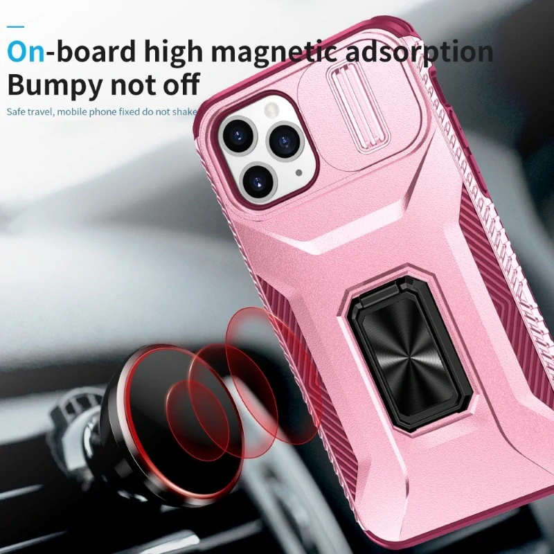 Kryt na iPhone 11 Pro odolný s krytom na fotoaparát vínový