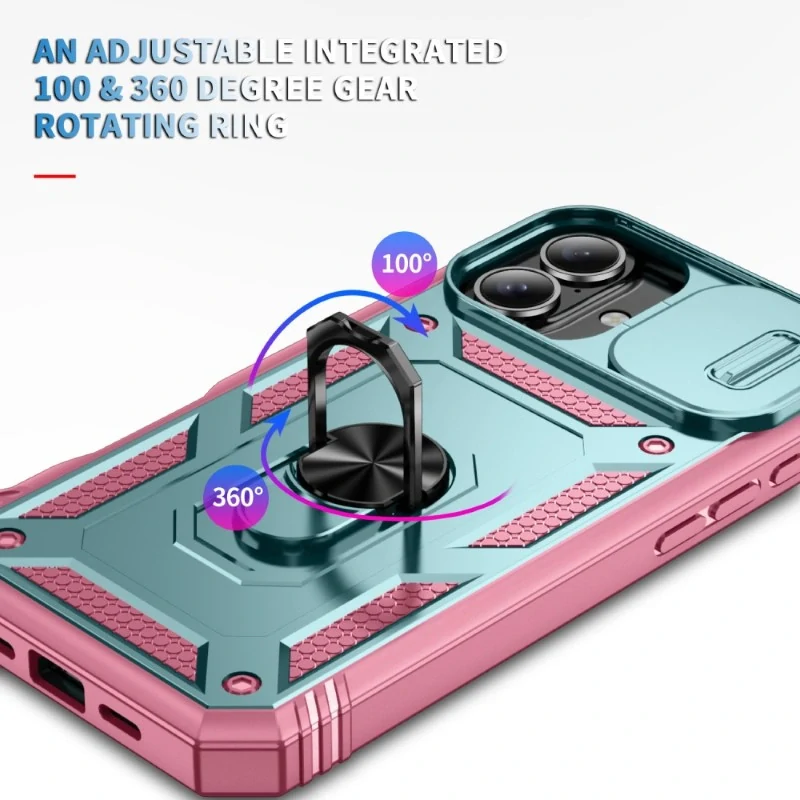 Kryt na iPhone 16 odolný s krytom na fotoaparát modrý