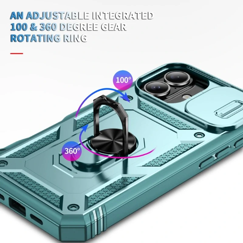 Kryt na iPhone 16 odolný s krytom na fotoaparát svetlo modrý