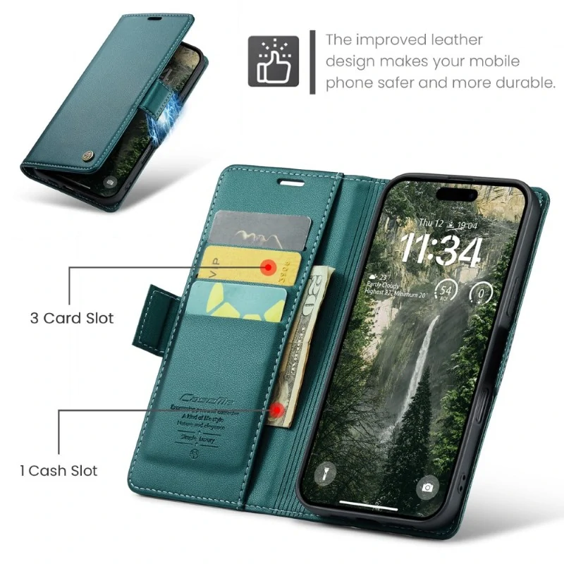 Púzdro na iPhone 16 CASEME Smooth zelené