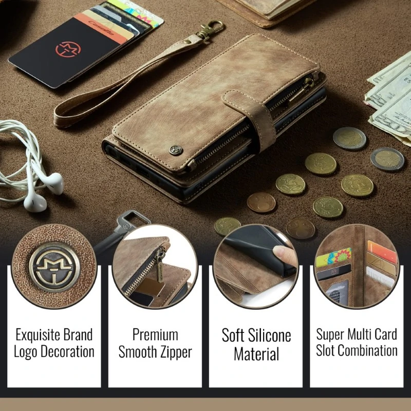 Púzdro pre iPhone 16 CASEME Luxury Double Layer hnedé