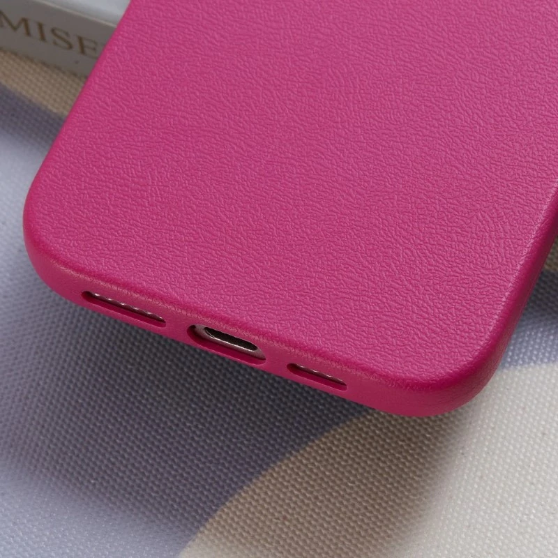 Kryt na iPhone 16 gumový Litchi ružový