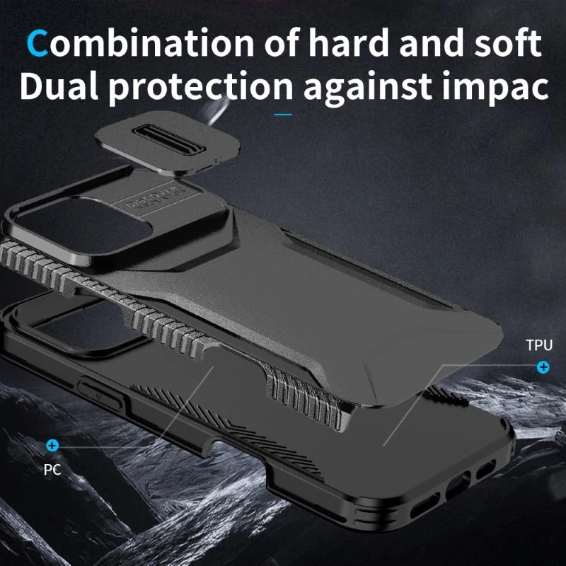 Kryt na iPhone 16 Pro s krytkou na fotoaparát čierny