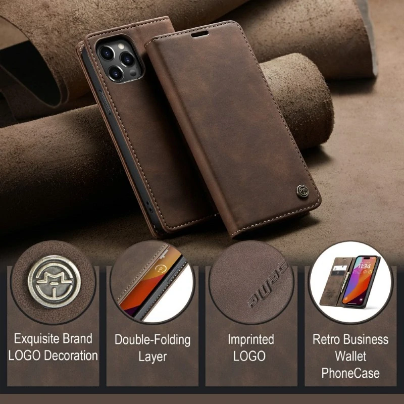 Púzdro CASEME pre iPhone 16 Pro hnedé