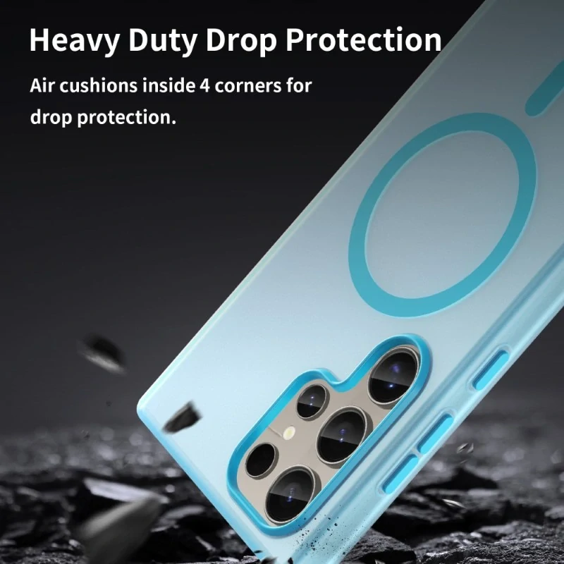 Kryt na Samsung Galaxy S24 Ultra gumový Magnetic (podpora MagSafe) modrý