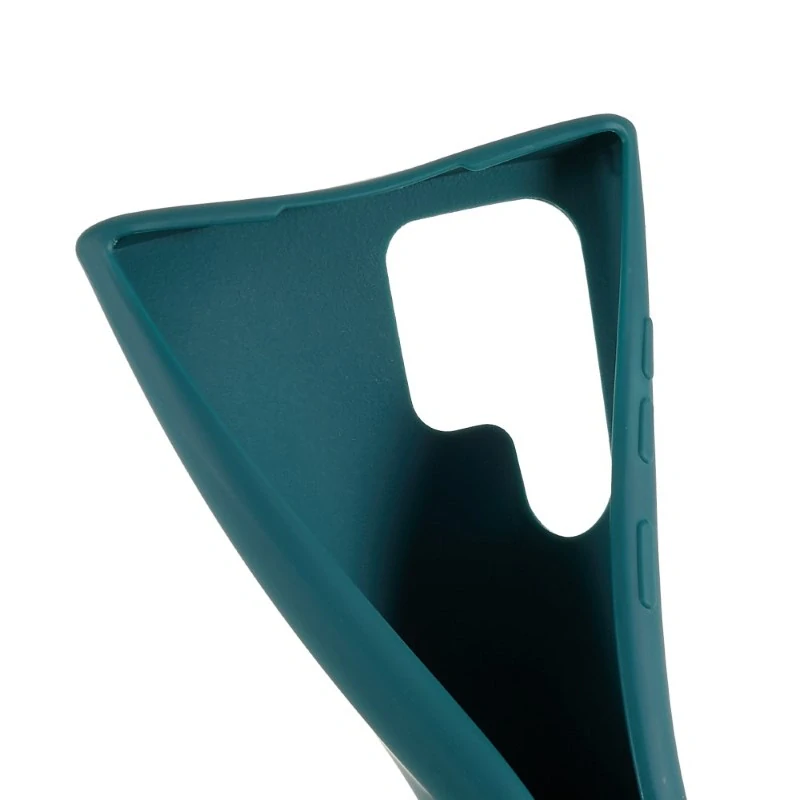 Kryt na Samsung Galaxy S22 Ultra gumový so šnúrkou na krk zelený