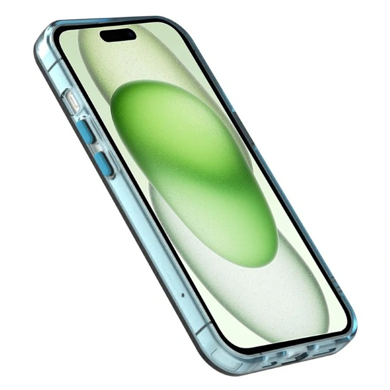 Kryt na iPhone 15 gumový Candy (podpora MagSafe) modrý