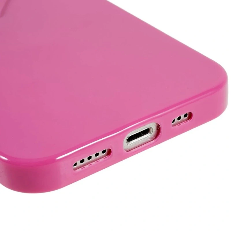 Kryt na iPhone 15 gumový Srdce ružový