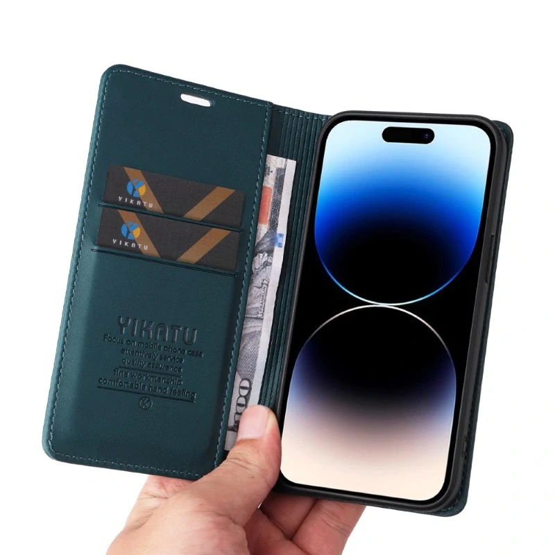 Puzdro na iPhone 15 Pro YIKATU zelené