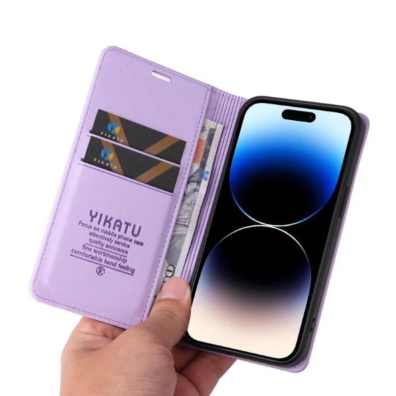 Puzdro na iPhone 15 Pro YIKATU fialové