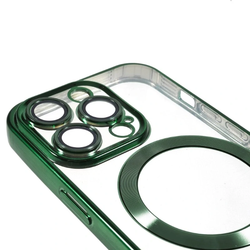 Kryt na iPhone 15 Pro gumový s podporou MagSafe zelený