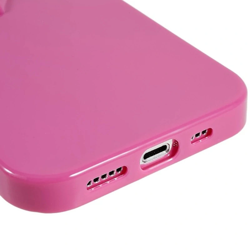 Kryt na iPhone 15 Pro gumový Srdce ružový