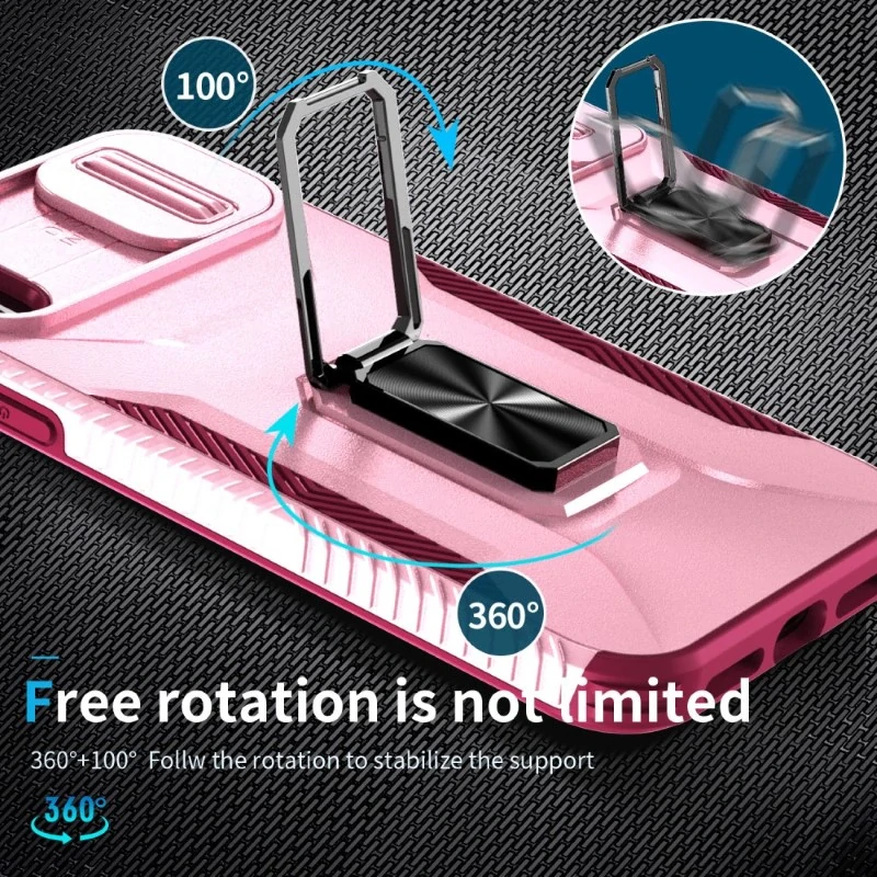 Kryt na iPhone Xr odolný s krytom na fotoaparát vínový