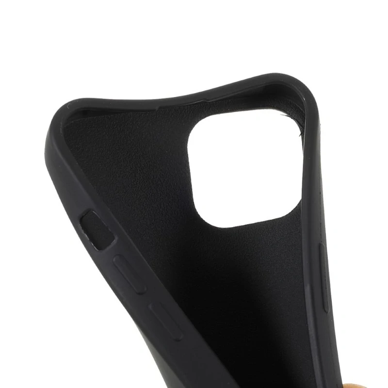 Kryt na iPhone 13 Mini gumový so šnúrkou na krk čierny