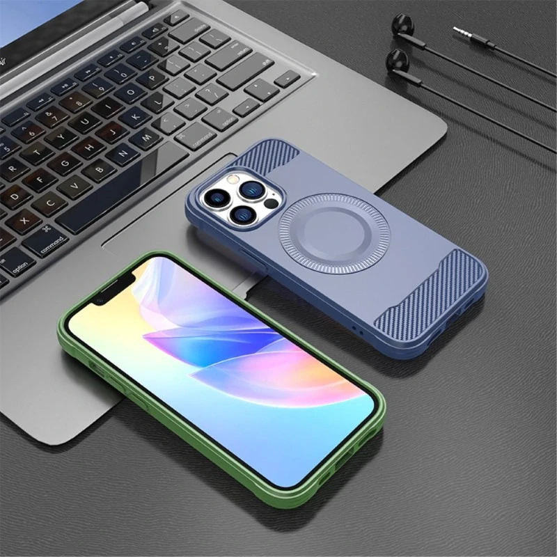 Kryt na iPhone 13 Pro gumový (podpora MagSafe) zelený