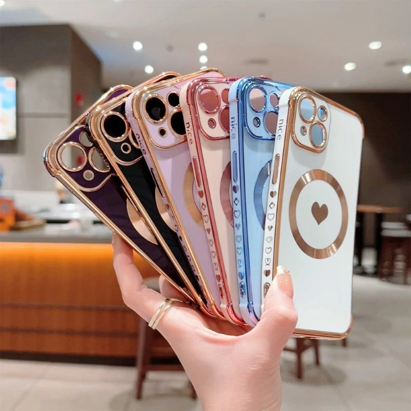 Kryt na iPhone 14 Srdiečko s podporou MagSafe čierny