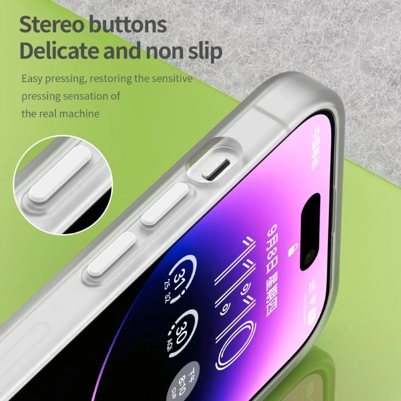 Kryt na iPhone 14 Pro Max gumový Candy (podpora MagSafe) biely