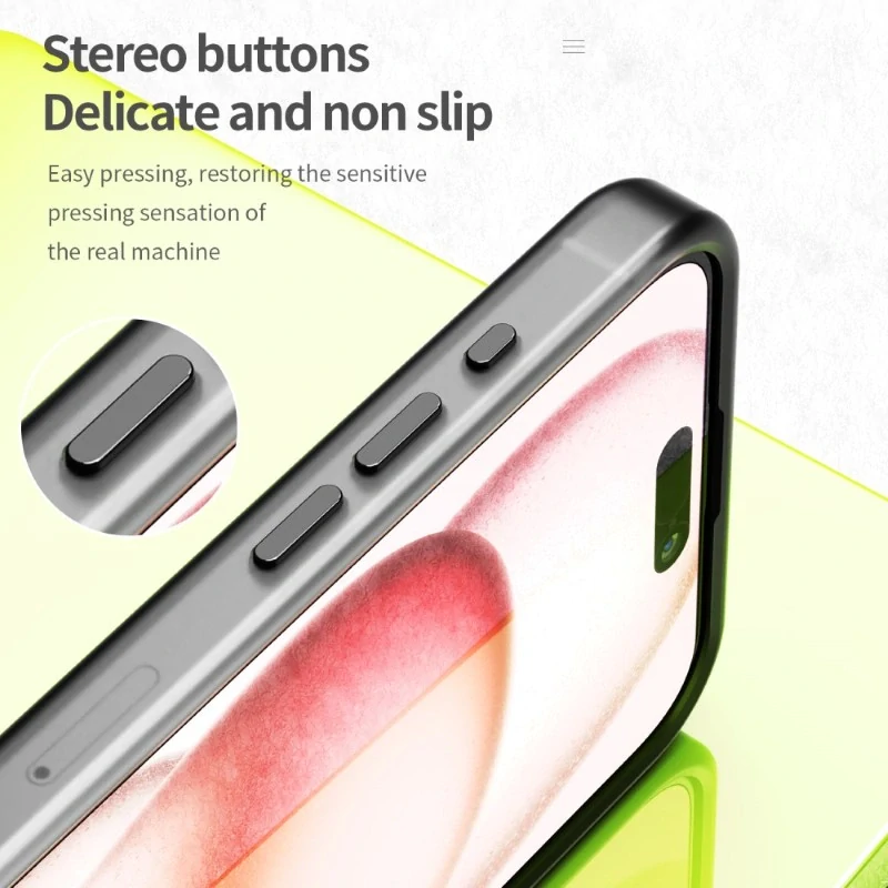 Kryt na iPhone 15 Pro Max gumový Candy (podpora MagSafe) čierny