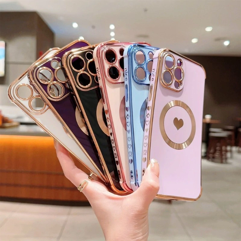 Kryt na iPhone 15 Pro Max Srdiečko s podporou MagSafe svetlo fialový