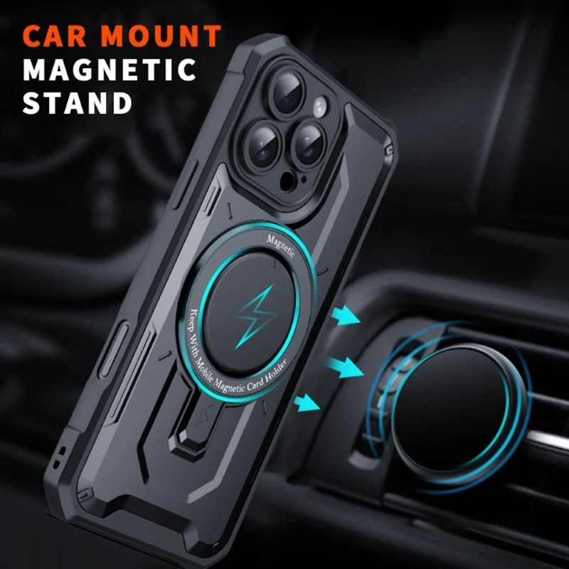 Kryt na iPhone 16 odolný s podporou MagSafe titanium červený