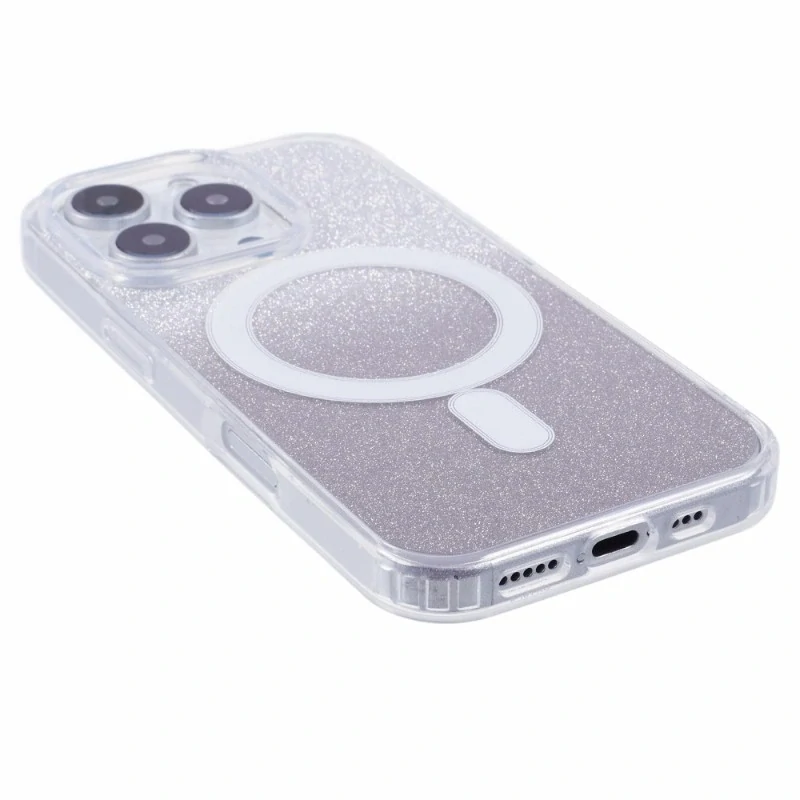 Kryt na iPhone 16 Pro Glitter s podporou MagSafe čierny