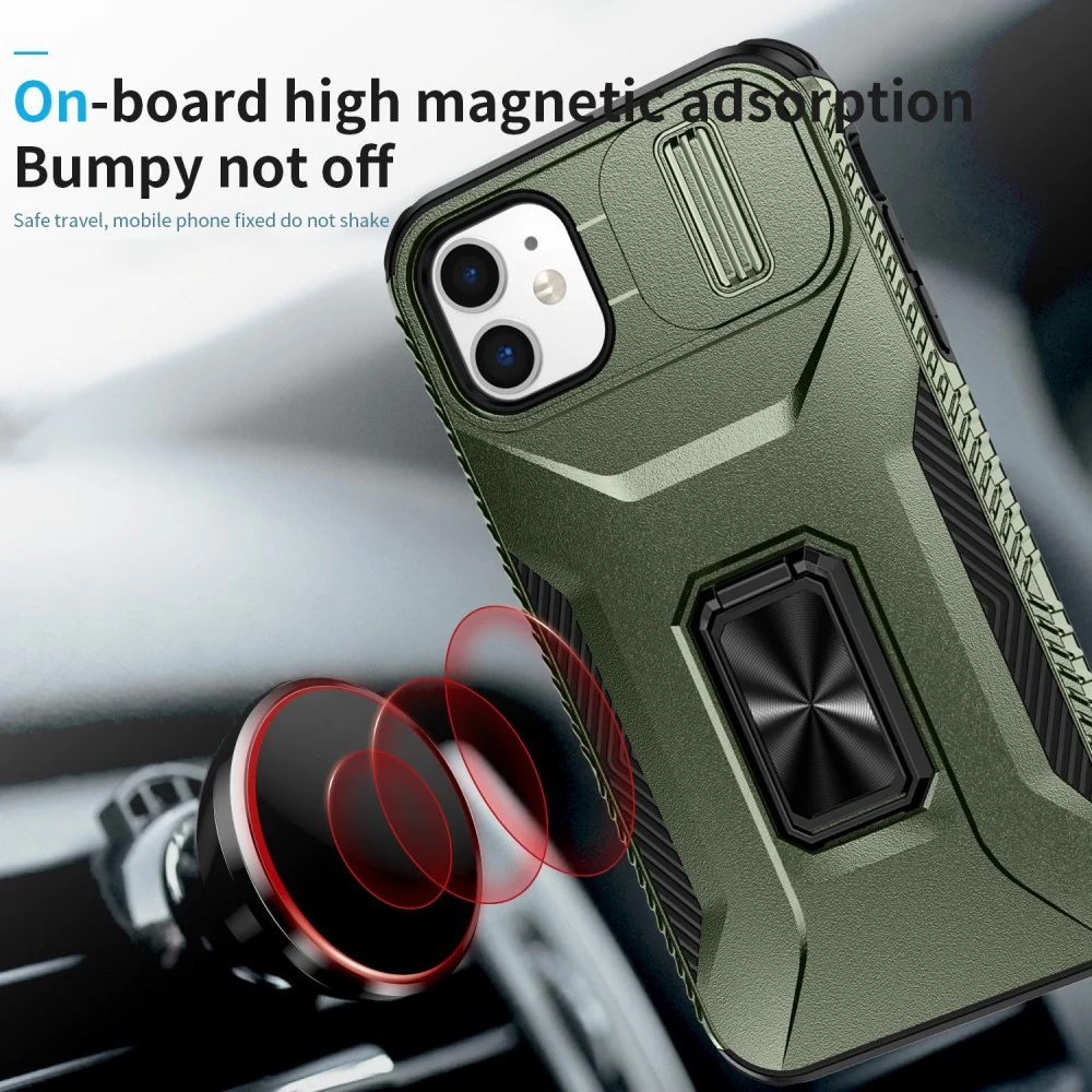 Kryt na iPhone 11 s krytkou na fotoaparát zelený