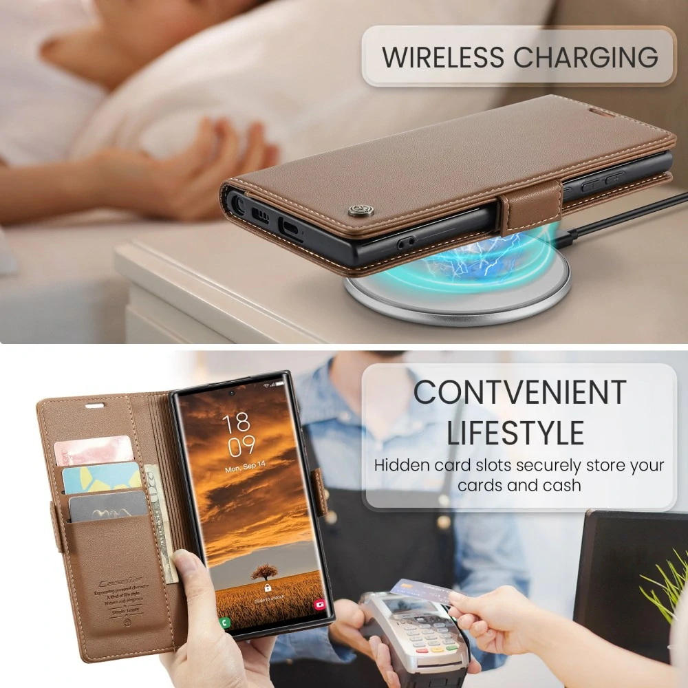 Puzdro na Samsung Galaxy S25 Ultra CASEME smooth hnedé