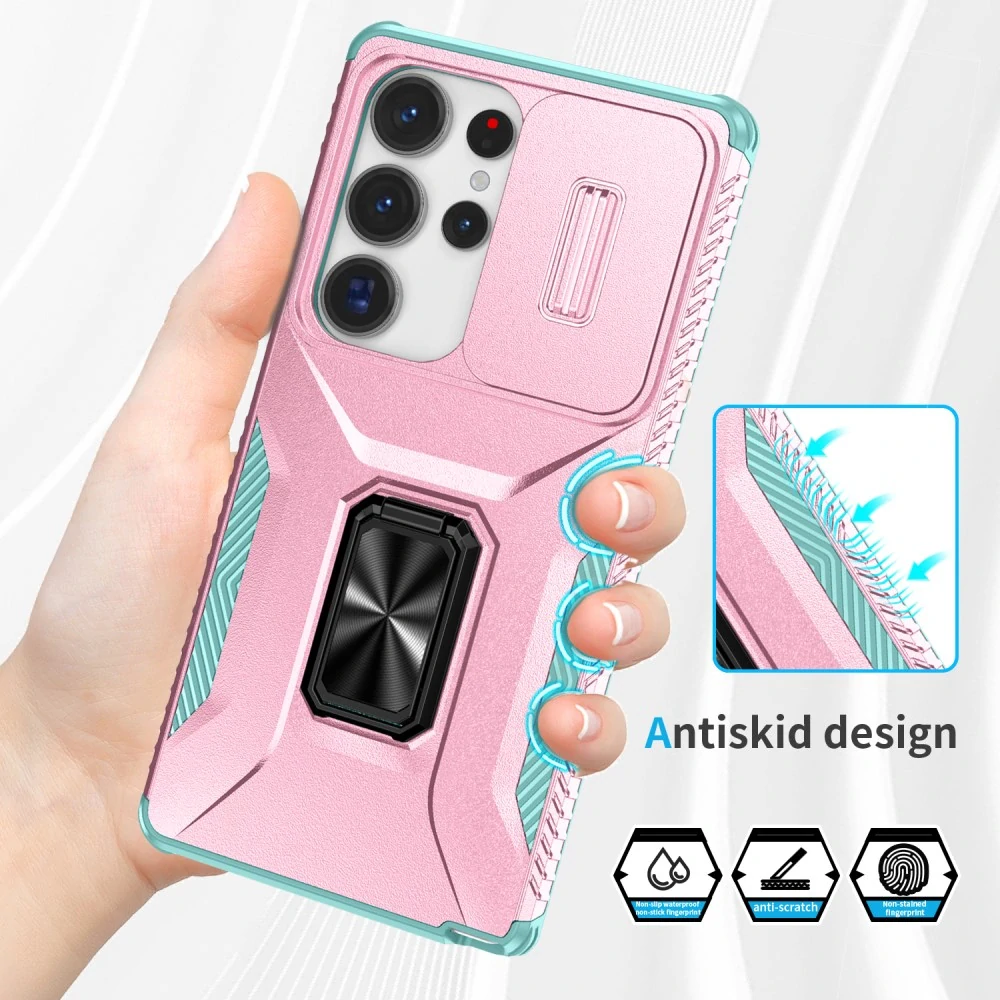 Kryt na Samsung Galaxy S25 Ultra odolný s krytkou na fotoaparát ružový