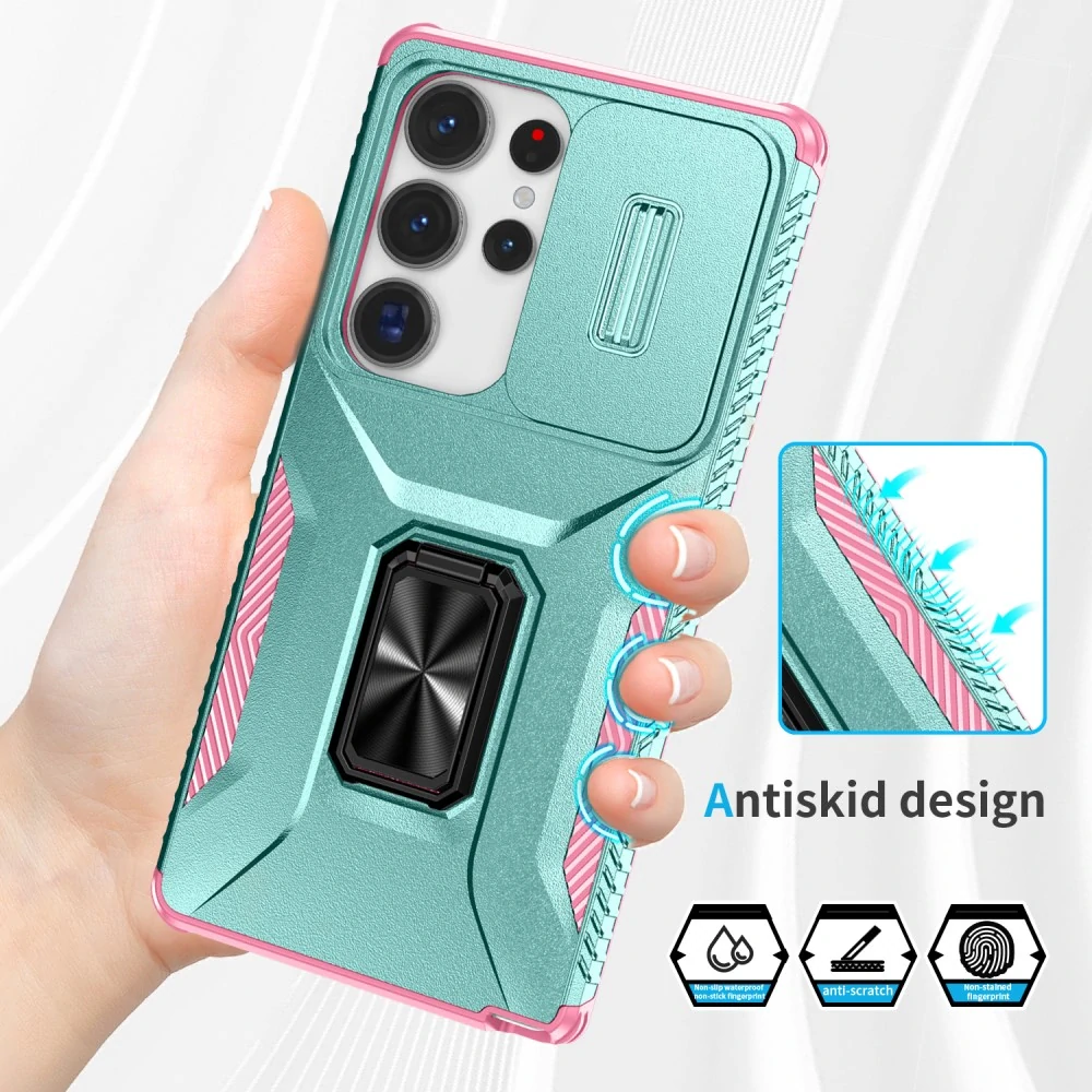 Kryt na Samsung Galaxy S25 Ultra odolný s krytkou na fotoaparát svetlomodrý