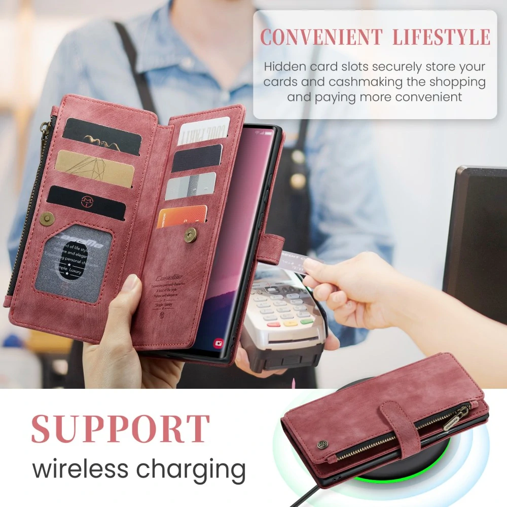 Puzdro na Samsung Galaxy S25 Ultra CASEME Deluxe červené