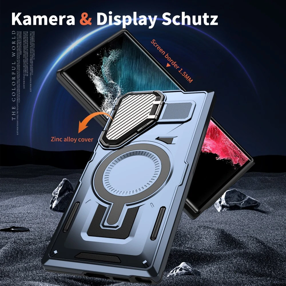 Kryt na Samsung Galaxy S23 Ultra s krytom na fotoaparát modrý