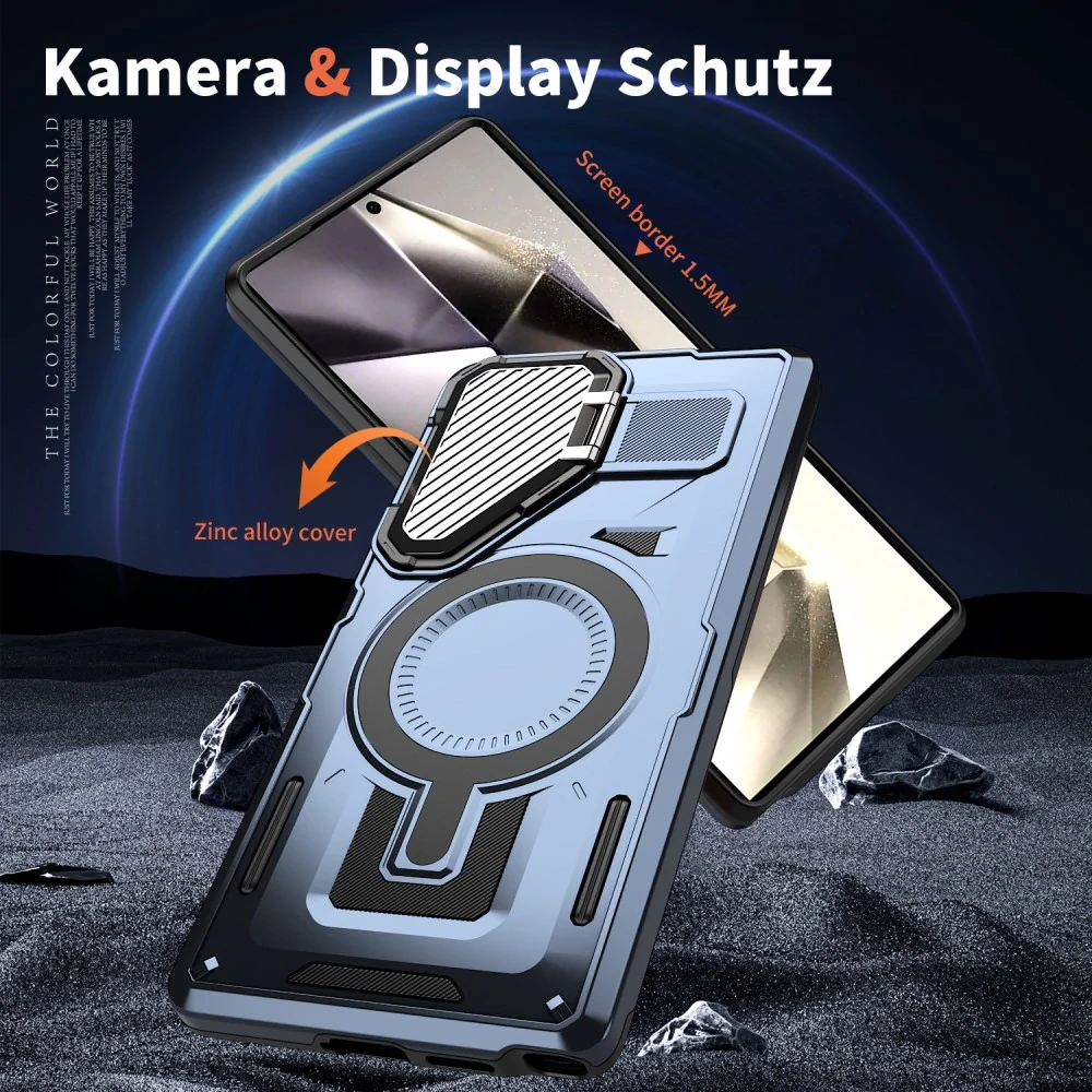 Kryt na Samsung Galaxy S24 Ultra s krytkou na fotoaparát modrý