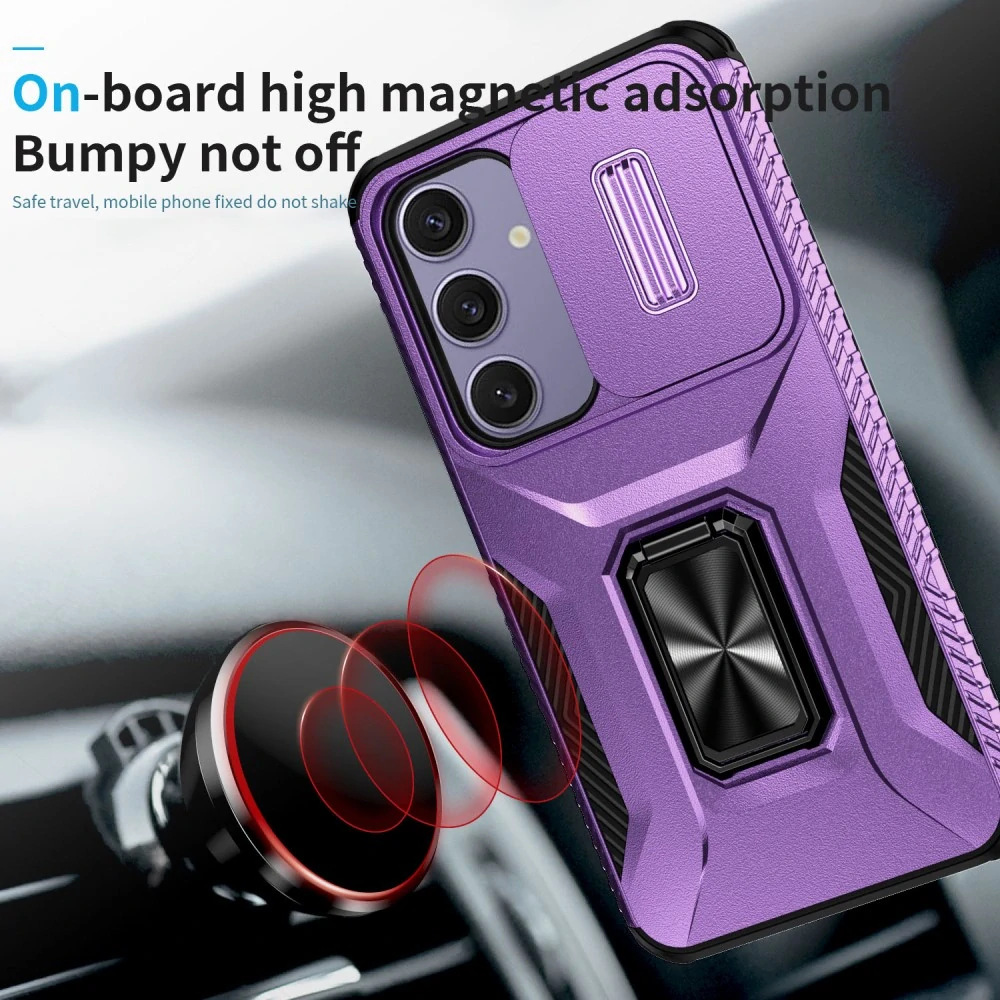 Kryt na Samsung Galaxy S24 FE odolný s krytkou na fotoaparát fialový