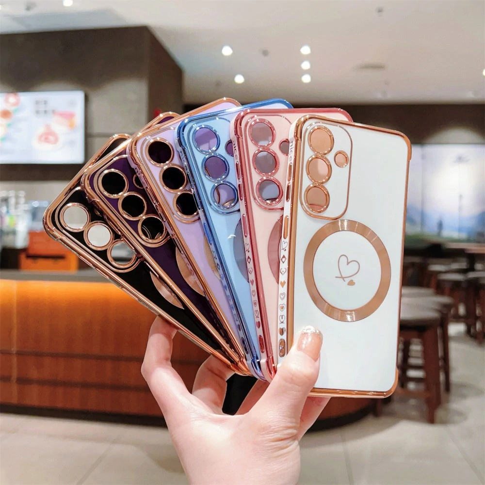 Kryt na Samsung Galaxy S24 FE Srdiečko s podporou MagSafe ružový