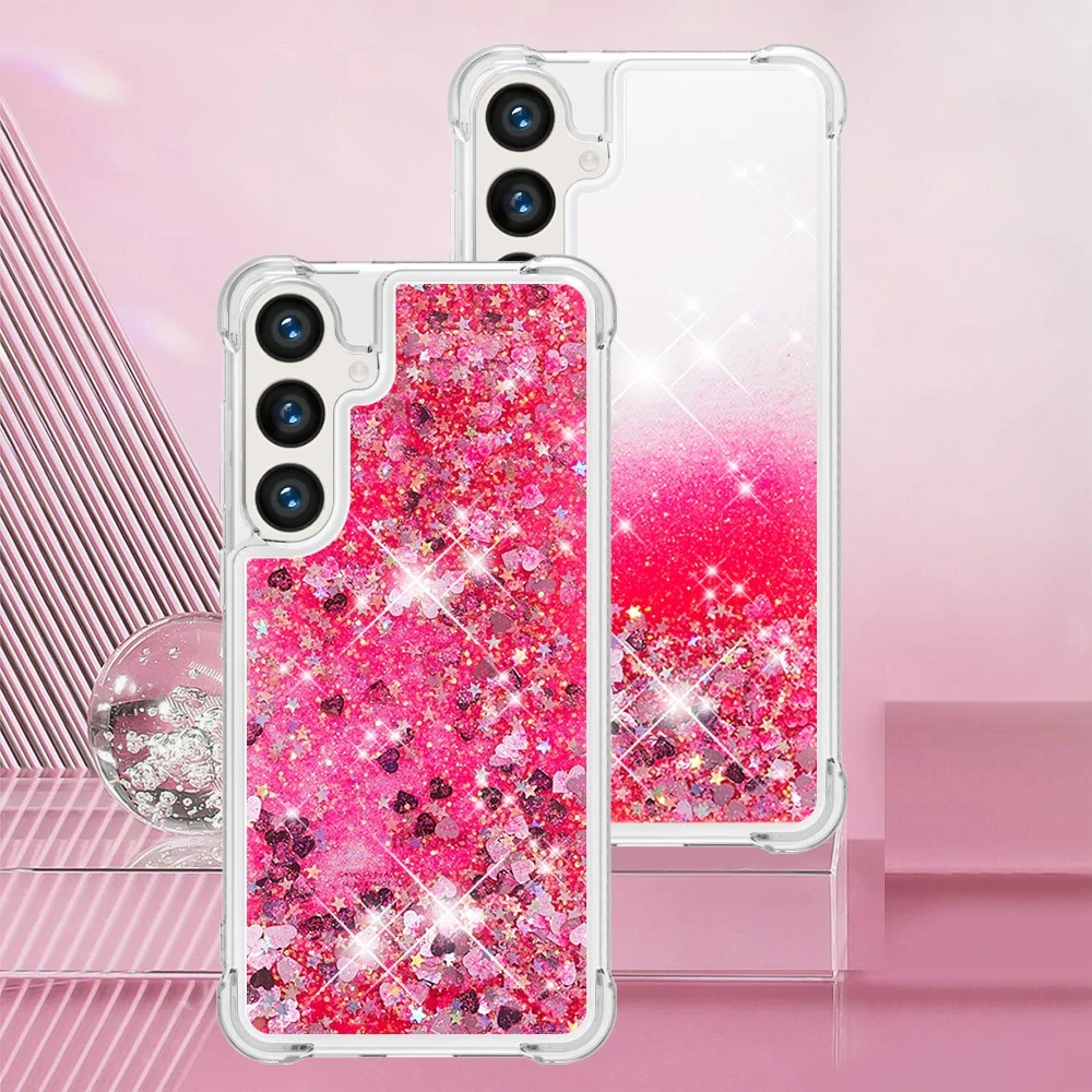 Kryt na Samsung Galaxy S24 Hviezdičky so šnúrkou na krk ružový