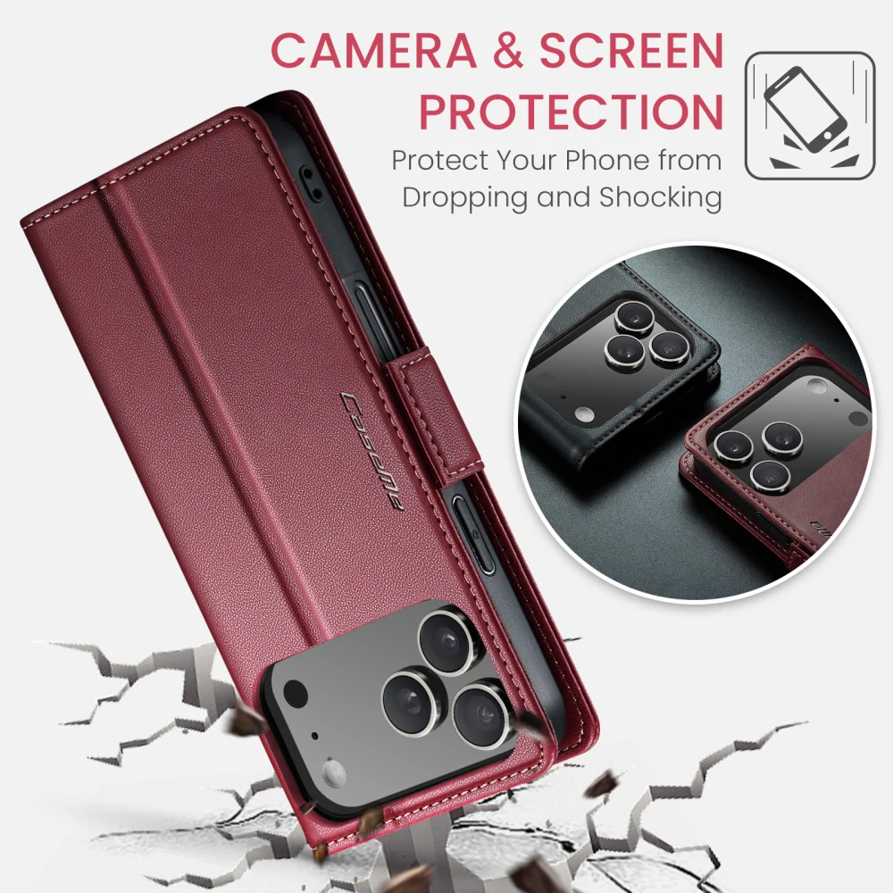 Puzdro na iPhone 17 Pro CASEME Smooth červené