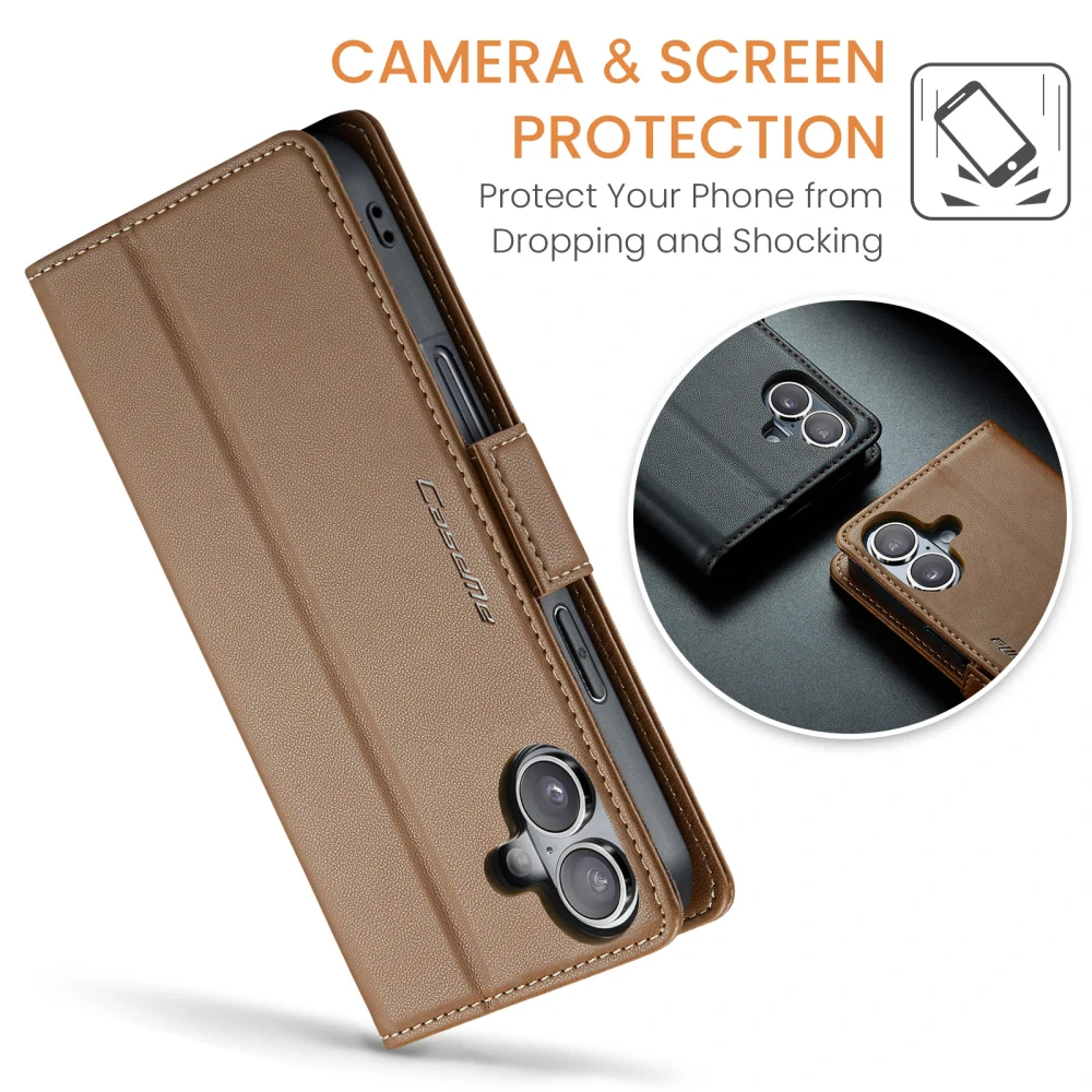 Puzdro na iPhone 17 CASEME Smooth hnedé