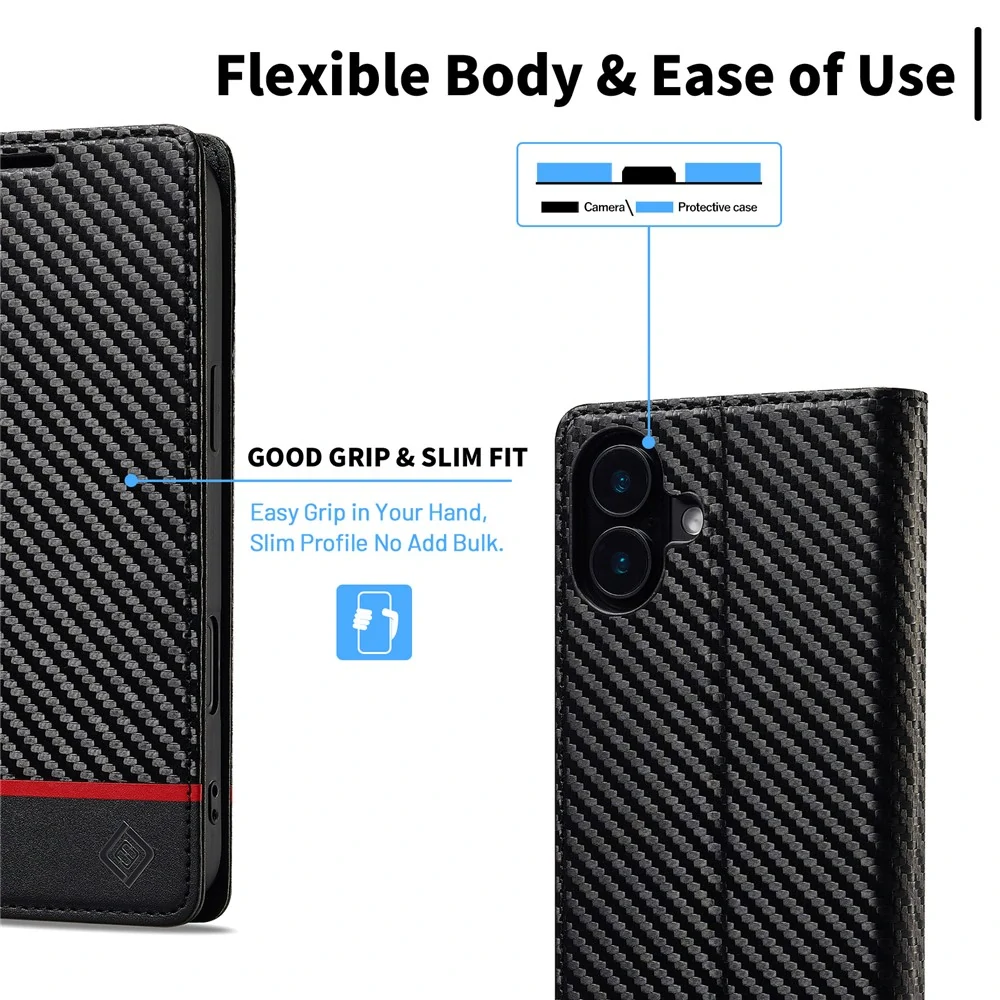Puzdro pre iPhone 17 LC.IMEEKE Carbon Horizontal
